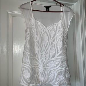 WHBM sleeveless white top M